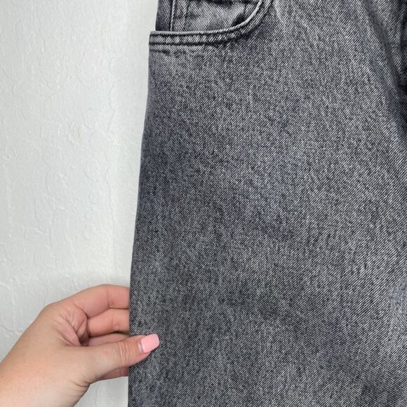 Zara Grey Acid Wash High Rise Distressed Denim Boyfriend Mom Jeans 4 - Picture 13 of 14